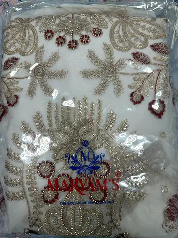 White embroidered traditional dress (new, in packaging) unstiched churidar set