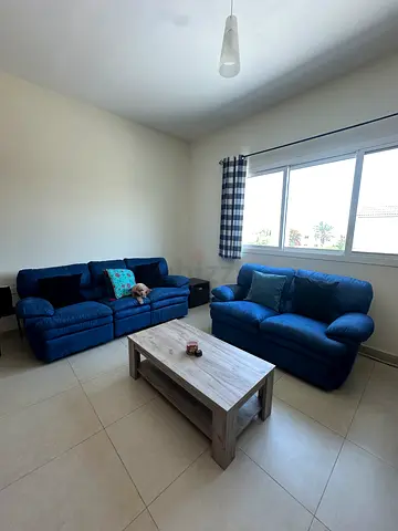 Blue 3-Seater Sofa and 2-Seater Loveseat Set with Coffee Table