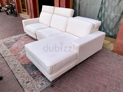 West Elm L Shape Sofa Beige
