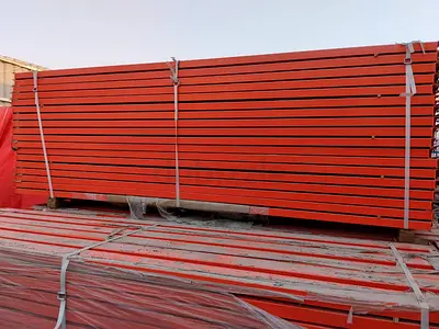 Used red steel racking beams / pallet rack beams – large bundle