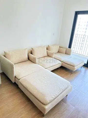 Almost brand new Condition Ikea Sodhremn L Shape Sofa Beige with footstool