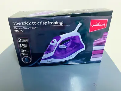 IMPEX Steam Iron - Purple (New, In Box never used)