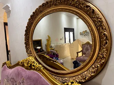 Ornate Gold Framed Round Wall Mirror