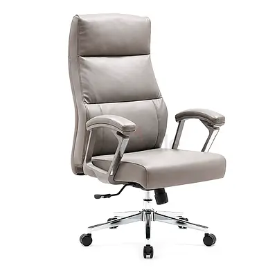 High-Back Executive Office Chair – Grey Modern Boss Chair