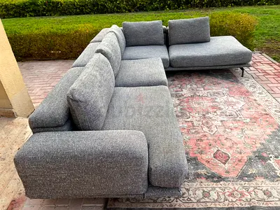 Perfect Condition Papadatos L Shape Sofa dark gray