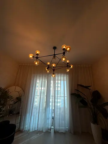 2 Modern chandelier with matching standing light