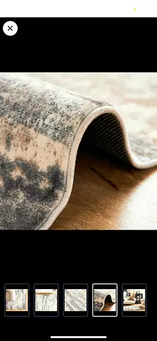 Modern neutral abstract rug - good condition, low pile from centre point used 7 months