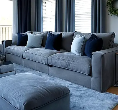 Dark gray colour 3 seater Sofa with cushions