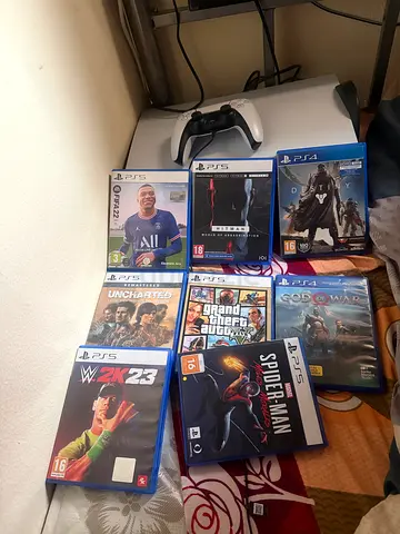 PS5 DISC Console with DualSense Controller AND 8 DISC