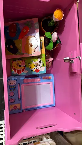 Pink Butterfly Wooden Toy Chest / Storage Box - Good Condition