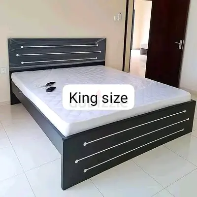 King Size Wooden Bed Frame with Headboard and Mattress Brand New
