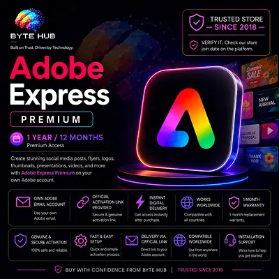 Adobe Express Premium – 12 Months | Own Email
