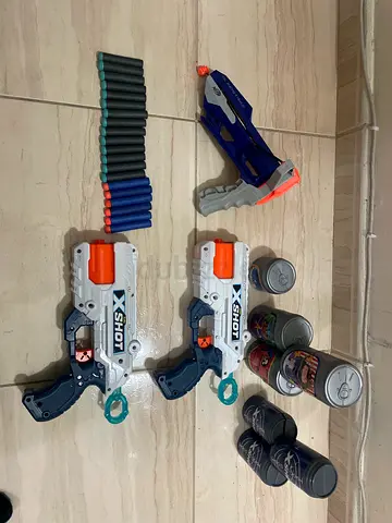 Original Nerf Sling Strike X-Shot Foam Dart Blaster Set with Stacking Cans