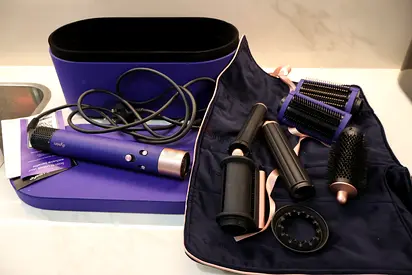 Dyson Airwrap Complete-style hair styler with attachments - used but working