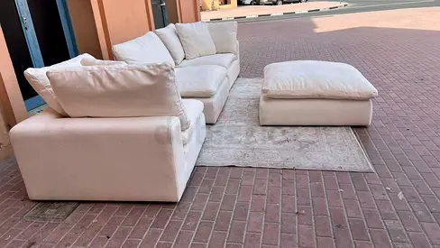 Modular marina home Feather filled sofa with ottoman