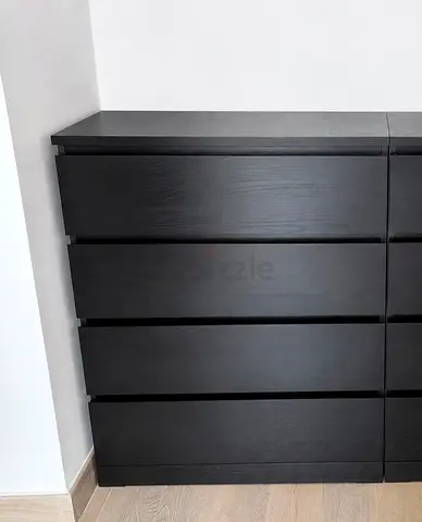 IKEA MALM 4-Drawer Chest Black-Brown