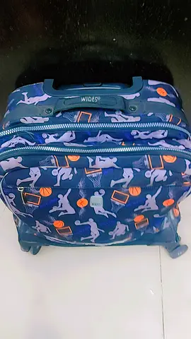Kids rolling backpack with sports print, blue, good condition
