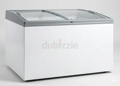 Chest Freezer with Sliding Glass Top - White, Commercial Style (Klimasan—Made in Turkey)