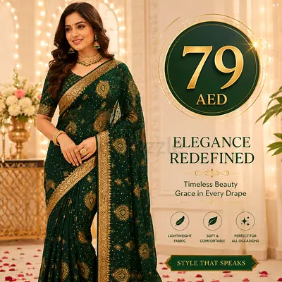 Green Embroidered Saree