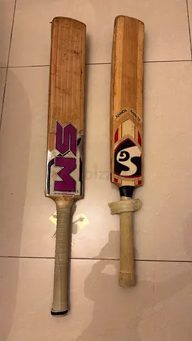 Two used cricket bats - SG and SS, good for nets/practice and all other accessories