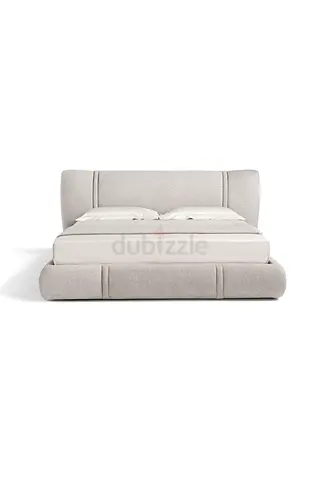 New Modern Upholstered King Size Bed Frame - Light Grey