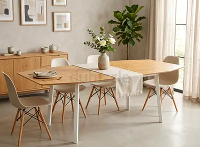 Extendable wooden dining table - IKEA - bare