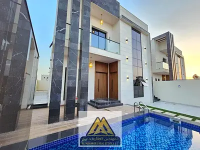 Brand new villa for annual rent in Al Bahia, Ajman Private pool | 4 master bedrooms | Living room and majlis | Maid's room | Prime location