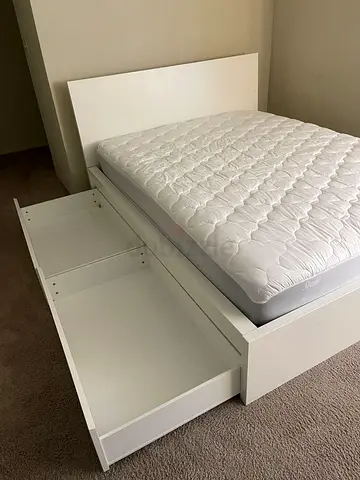 IKEA malam bed with mattress queen size 160x200cm bed