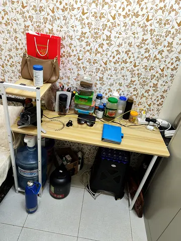 Simple 120cm Folding Table / Study Desk - Light Wood Finish