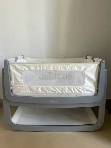 SnüzPod Next2Me Style Co-Sleeper Bassinet - Light Grey/White