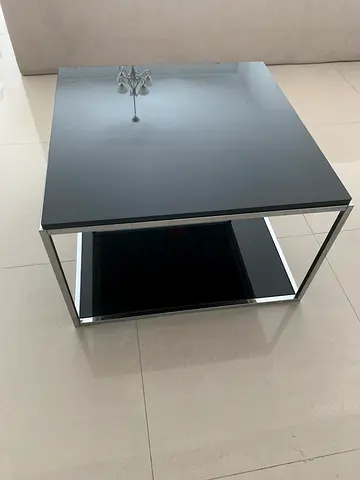 Black Double Glass Corner/Coffee Table