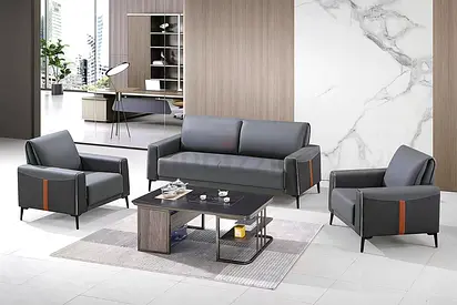 Brand new High Quality PU Five setaer Office sofa set Available