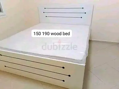 NEW QUEEN SIZE WOOD BED MDF WITH MATTRESS 150X190 CM