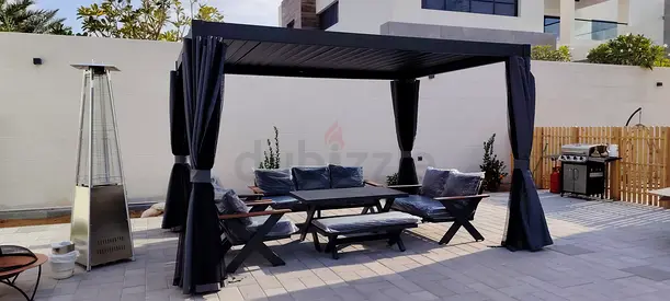 Outdoor pergola gazebo with sofa set aluminium outdoor furniture garden furniture