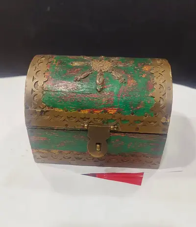 Small Vintage Wooden Treasure Chest Box 6cm length