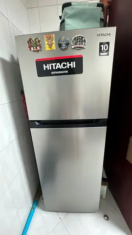 Hitachi Top Freezer Refrigerator - Good Condition, 2-Door Stainless Steel