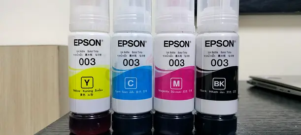 Epson 003 Genuine Ink Bottles - Set of 4 Colors (Half-Used)