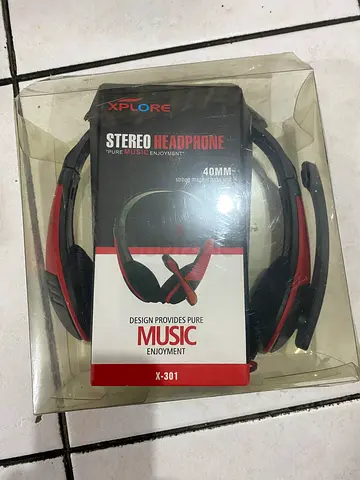 Xplore Stereo Headphones (Red/Black) - New in Box