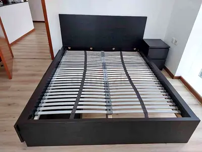 IKEA malm king size storage bed frame with IKEA mattress