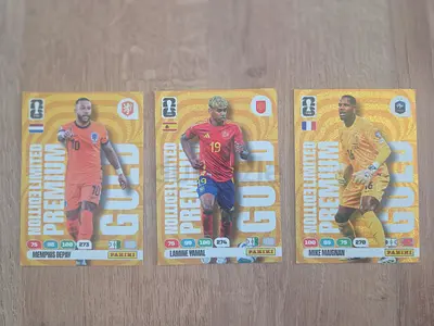 Panini World Cup Limited Edition Gold Player Cards (Depay, Yamal, Maignan) - Set of 3