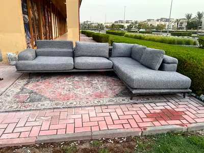 Stylish Modren Papadatos L Shape Sofa dark gray