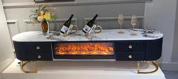 Brane new Top marble tv unit with Fire Available