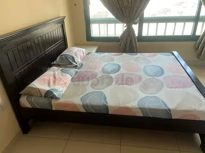 Solid Wood Bed Frame with Headboard - Dark Brown
