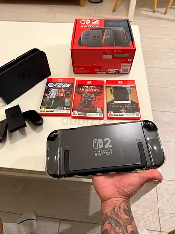 Nintendo Switch OLED (Gray) with 3 Games and Accessories
