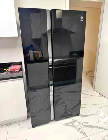 Side-by-side Black Refrigerator - Good Condition, 2-door