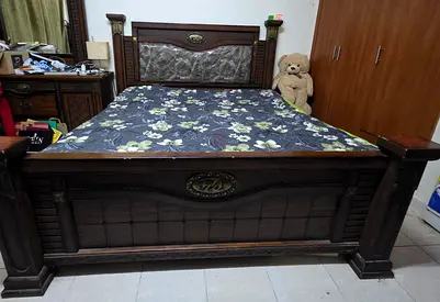 Bedroom Set (king-size bed + 2 bedside tables + Mirror) all are same design
