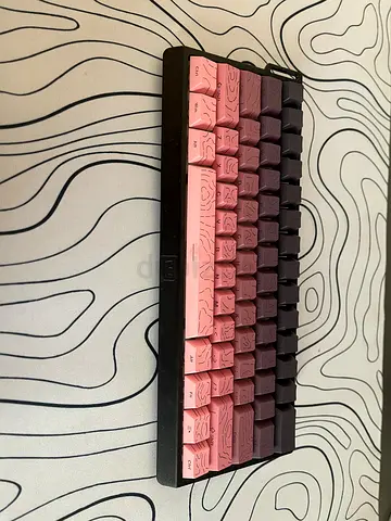 Compact Mechanical Keyboard with Custom Topographic Keycaps
