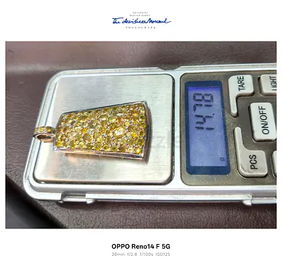 Silver pendant set with Ceylon yellow Sapphires