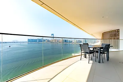 Luxury 2BR | Sea & Palm Jumeirah View | Private Beach access & Kids Play Area | All Bills Included