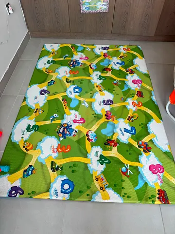 Reversible Foam Baby Play Mat with Numbers and Cars